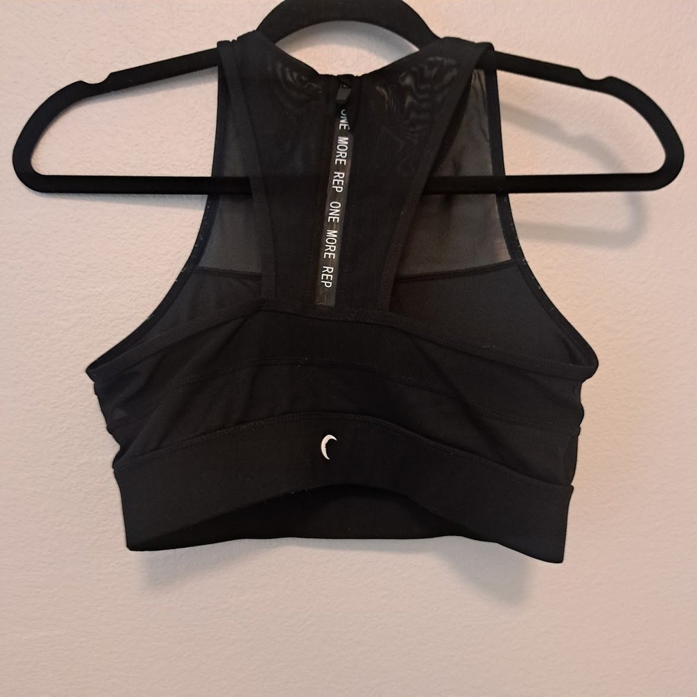 Zyia Active Women Black Mesh One More Rep High Neck Zipper Sports Bra Size M